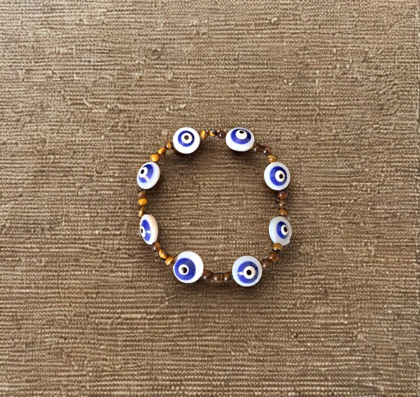 Pulsera nácar y ojo de tigre