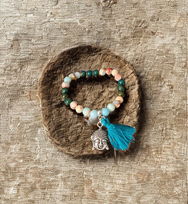 Pulsera ágatas con cabeza de Buda