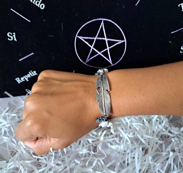 Pulsera obsidiana nevada, lapislazuli y howlita