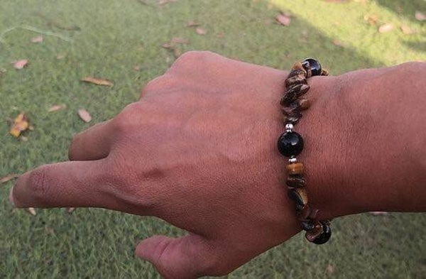 pulsera de ojo de tigre y onix