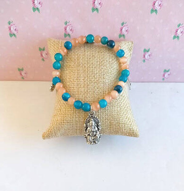 pulsera ojo de gato y ágata azul armonia y abrecaminos
