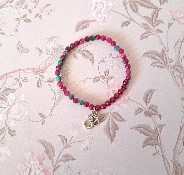 Pulsera ágatas facetadas con símbolo Omg