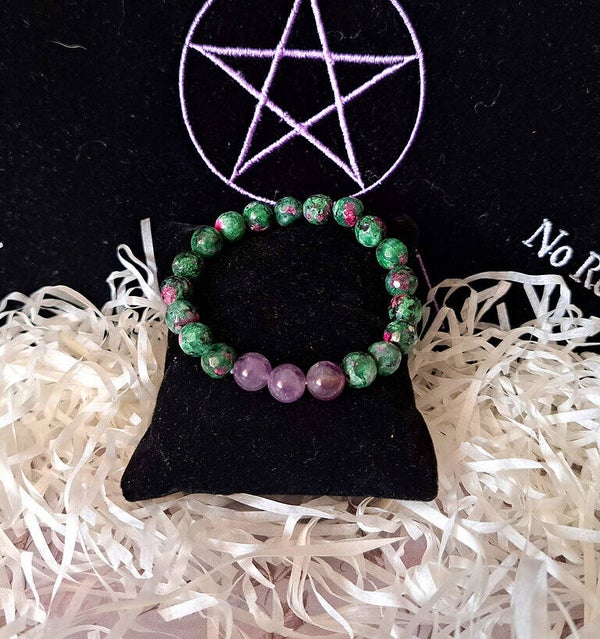 Pulsera amatista con rubí zoisita