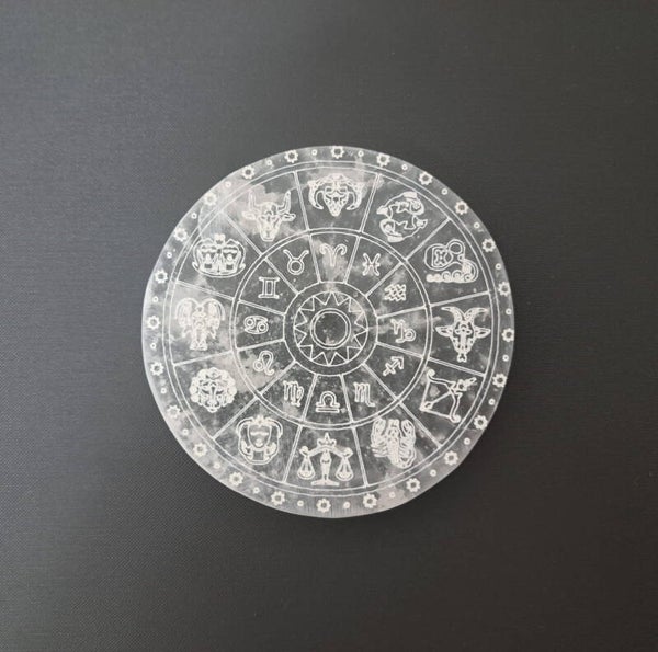 Placa de selenita signos zodiacales