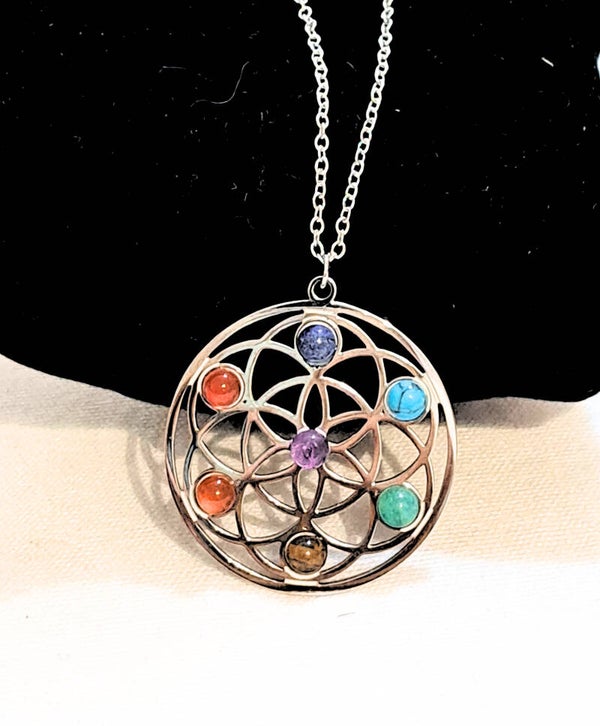 colgante flor de la vida 7 chakras