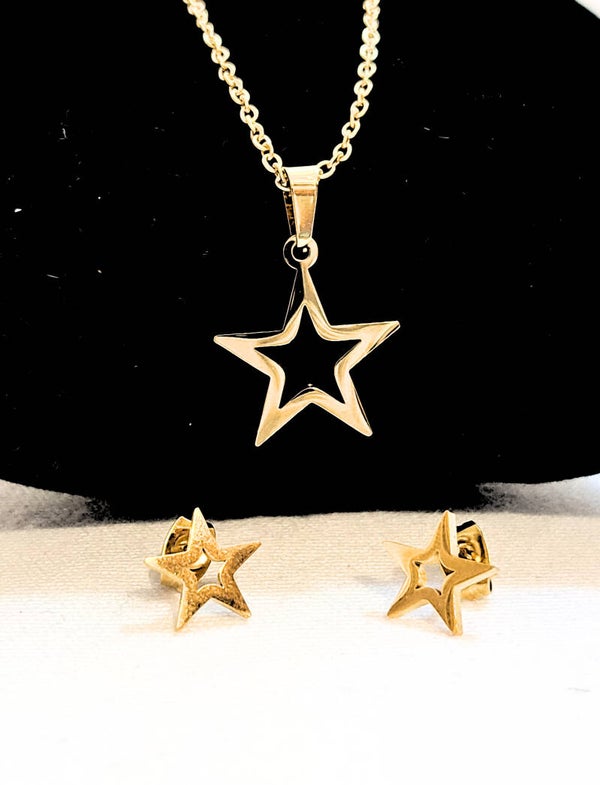 Conjunto estrella oro y plata