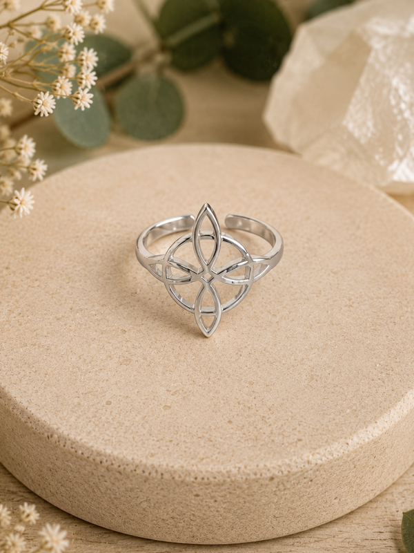 Anillo Nudo de Bruja – Acero Ajustable MOD5
