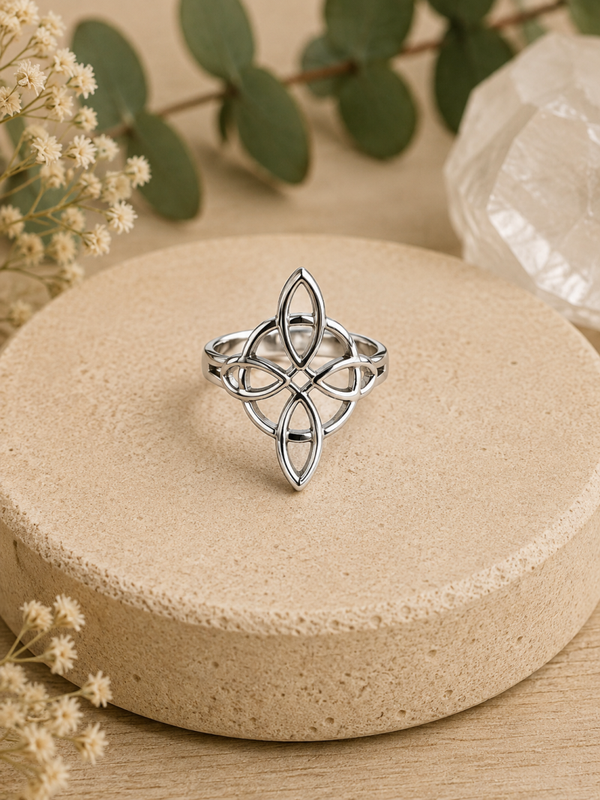 Anillo Nudo de Bruja – Acero Ajustable MOD3
