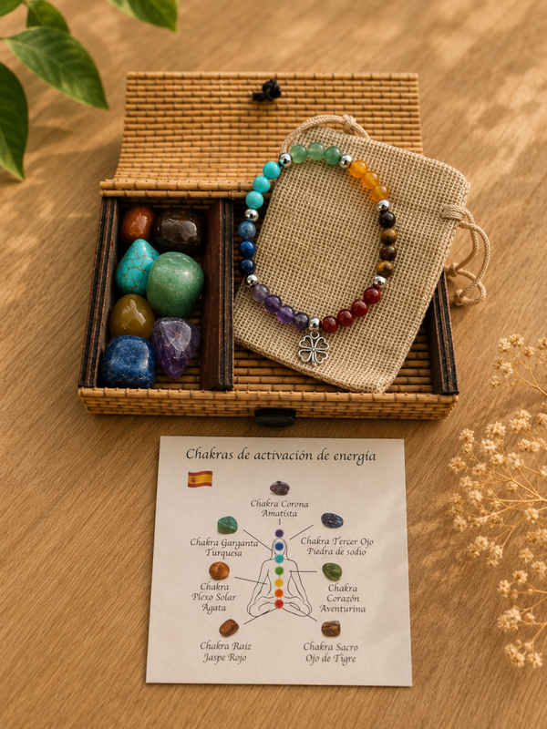 Kit de los 7 Chakras con Pulsera y Piedras