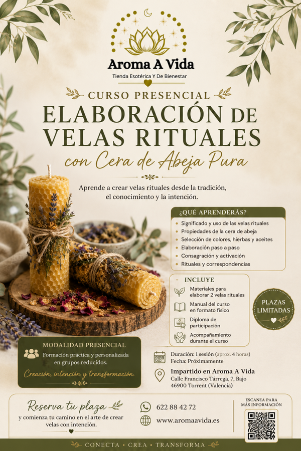 Curso Presencial de Elaboración de Velas Rituales con Cera de Abeja Pura