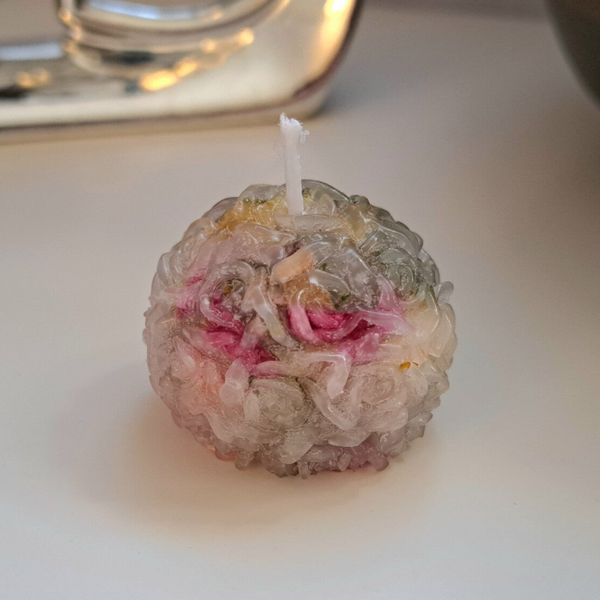 Vela flor decorativa aroma limon