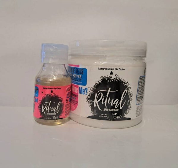 Ritual afro hair care kit (crema + aceite) para metodo curly 454g