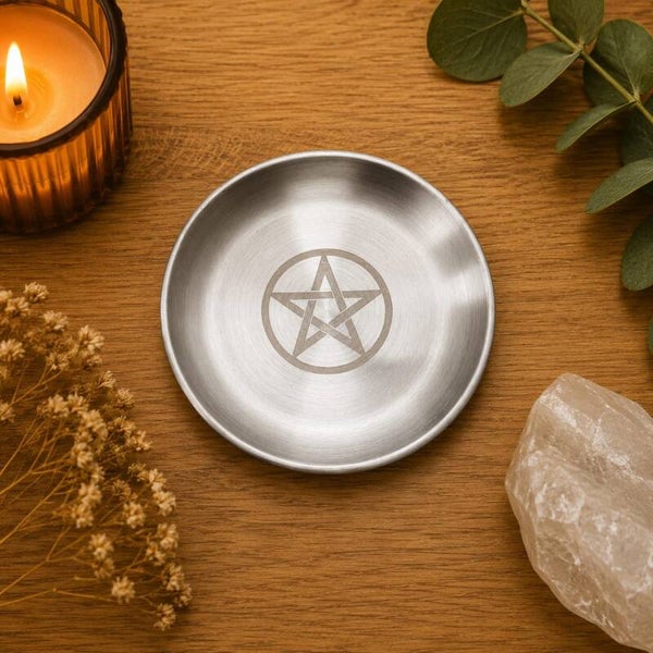 Plato Ritual Pentagrama – Acero Inoxidable