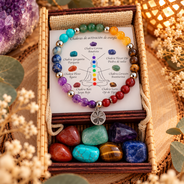 Kit de los 7 Chakras con Pulsera y Piedras
