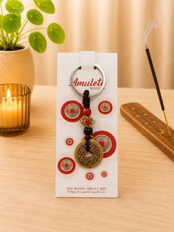 Llavero Feng Shui de Cinco Monedas – 8,5 cm