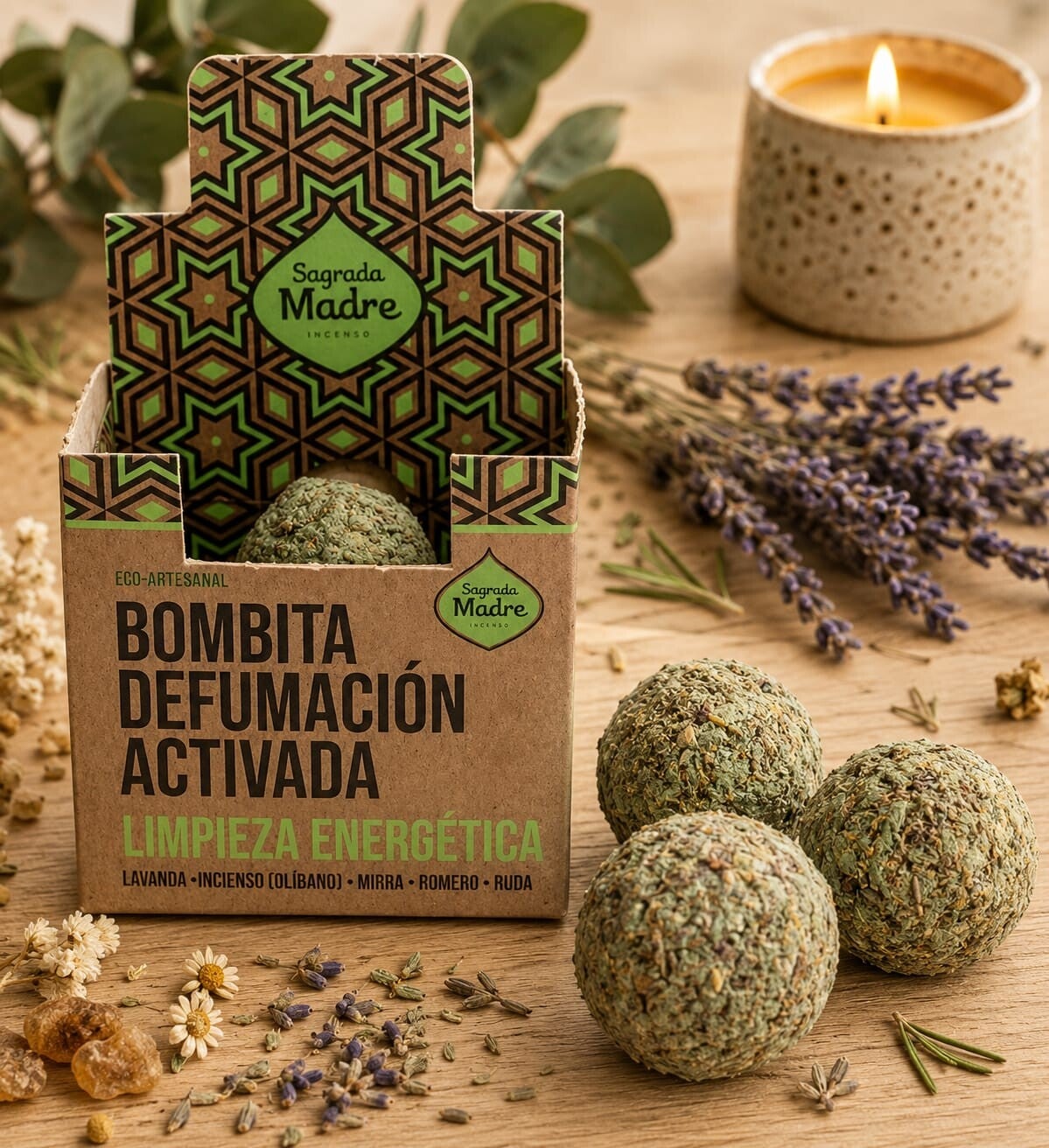 Bombita Defumación Activada Sagrada Madre Limpieza Energética