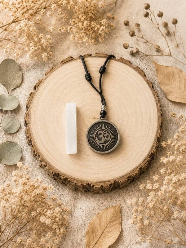 Amuleto Om con aceite protector