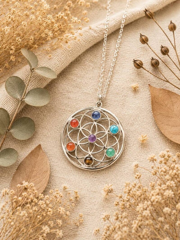 Collar flor de la vida 7 Chakras