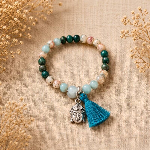 Pulsera ágatas con cabeza de Buda
