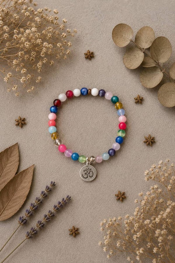 Pulsera OM de ágatas variadas