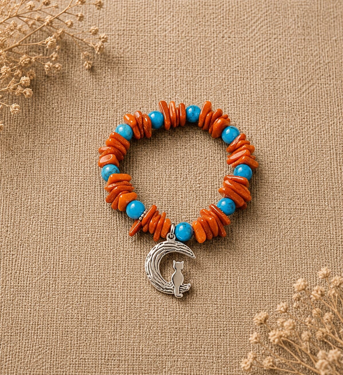 Pulsera nácar tintado y ágatas
