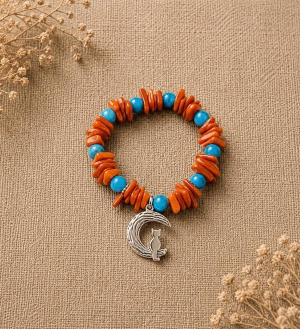 Pulsera nácar tintado y ágatas