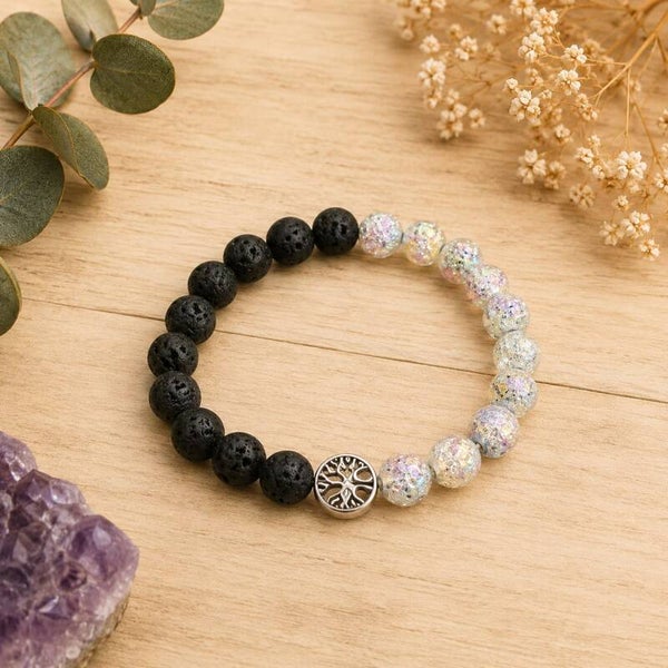 Pulseras lava tornasol con árbol de la vida