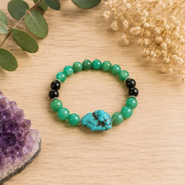 Pulsera turquesa con ónix y aventurina