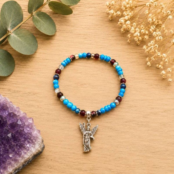 Pulsera ágatas y arcangel Rafael