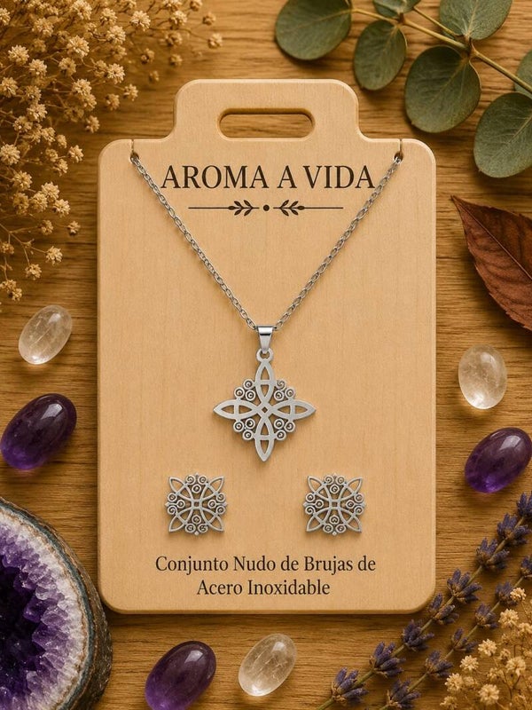 Conjunto Nudo de Brujas de color oro y plata
