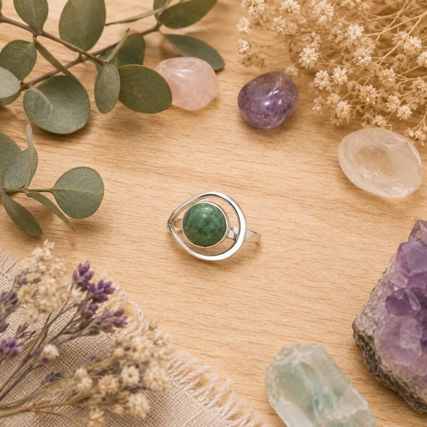 Anillo de malaquita en plata 925