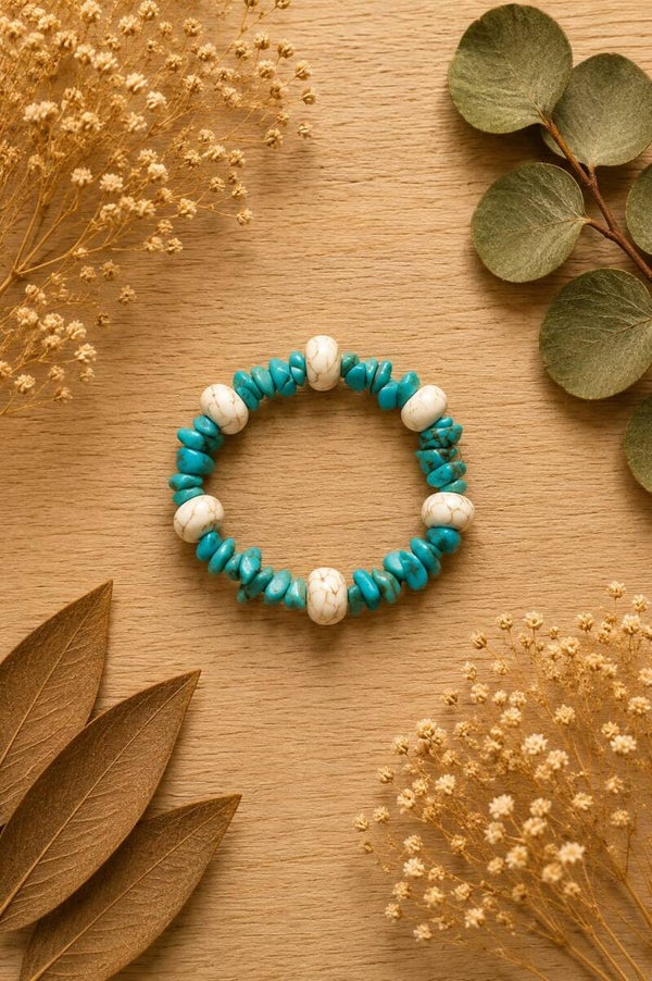Pulsera howlita con turquesa