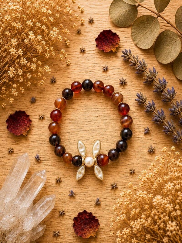 pulsera de ágata marrón