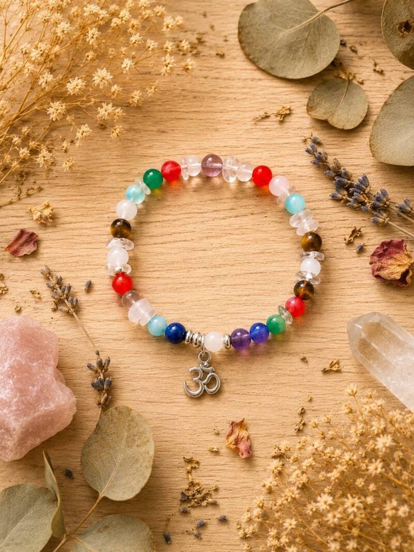 Pulsera Om cuarzos