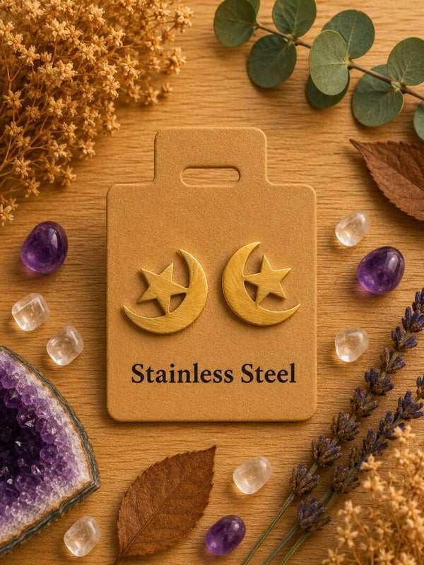 Pendientes luna y estrella