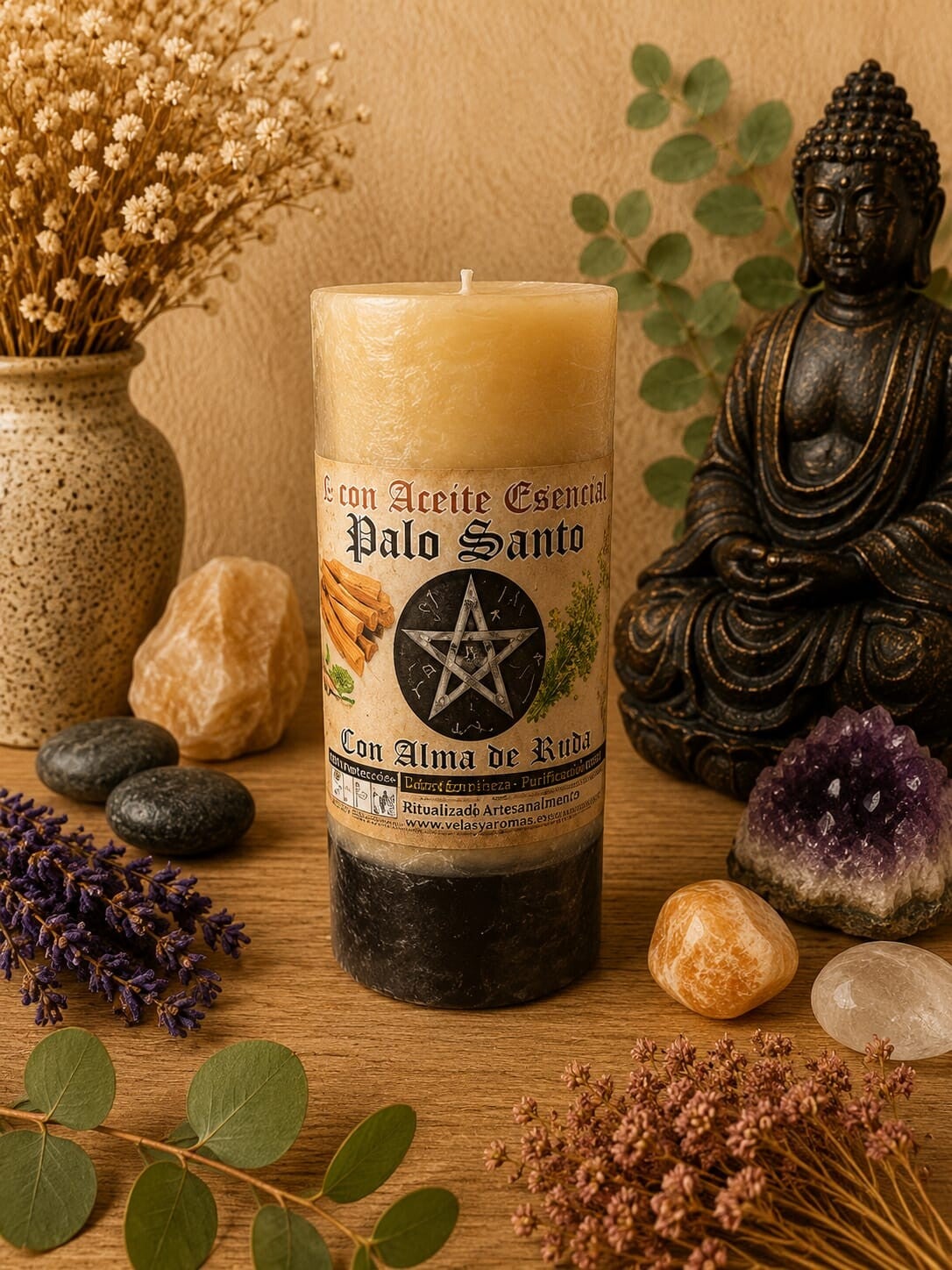 Velón de Palo Santo con Ruda
