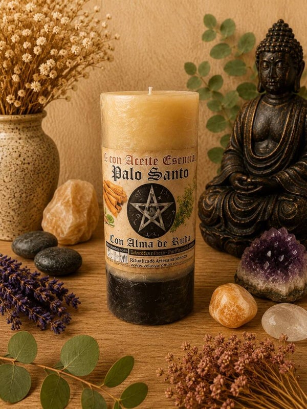 Velón de Palo Santo con Ruda