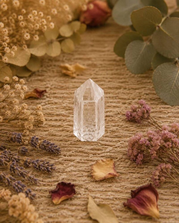 punta facetada de cuarzo cristal