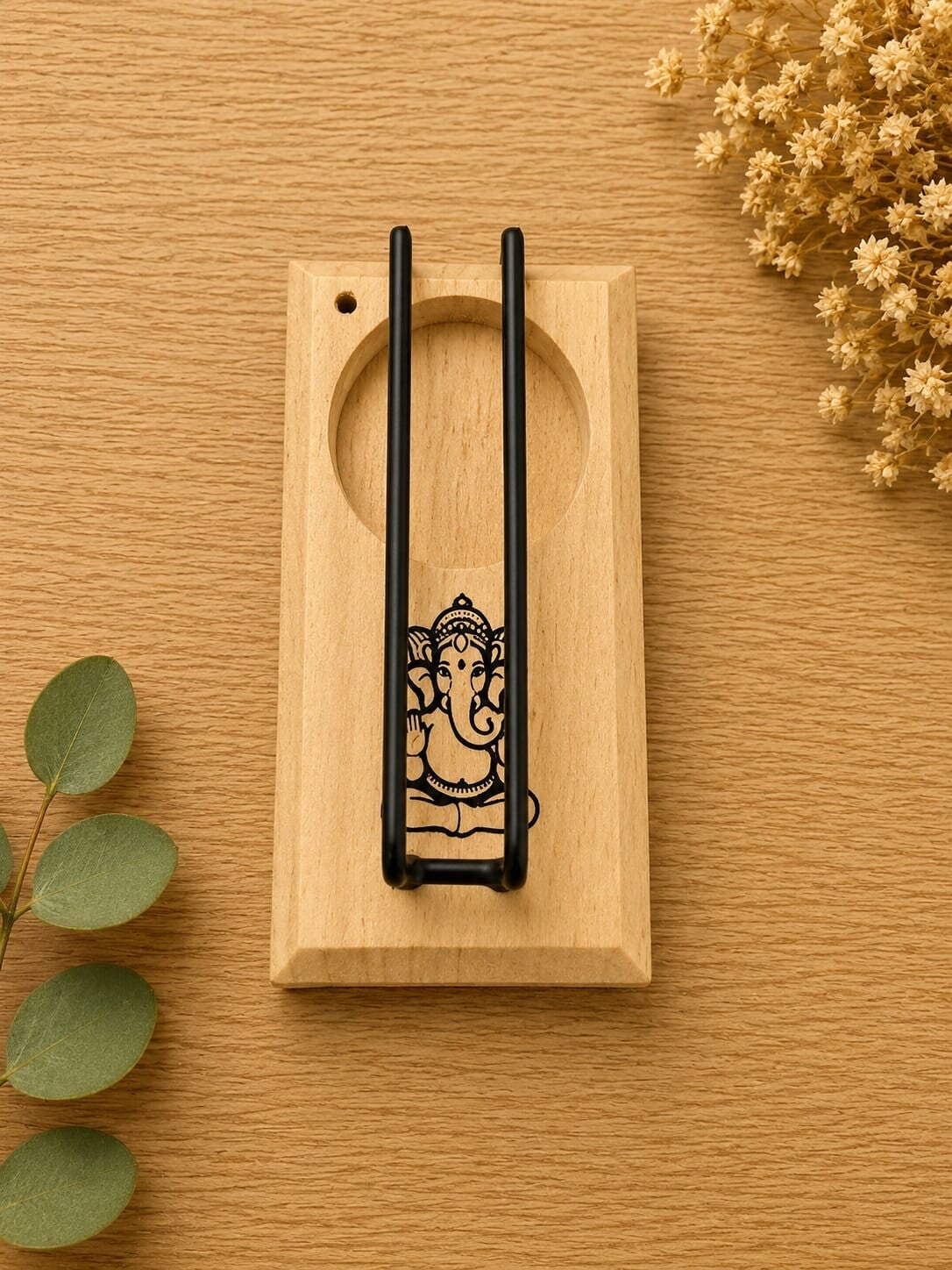 Quemador de Palo Santo de Madera con Ganesha