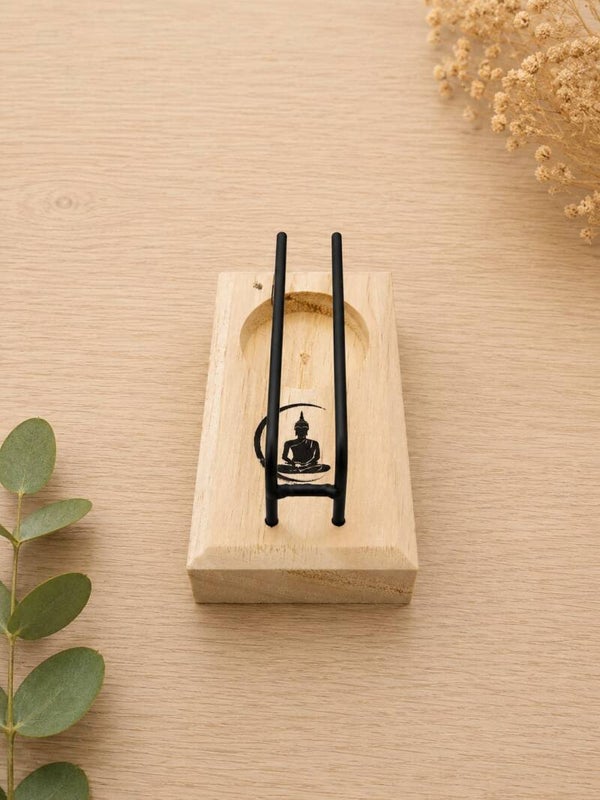 Quemador de Palo Santo de Madera con Buda Meditando