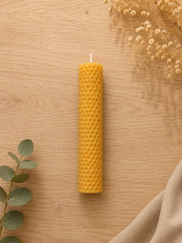 Vela de Miel en Forma de Cono – 15 x 3 cm | Producto Nacional