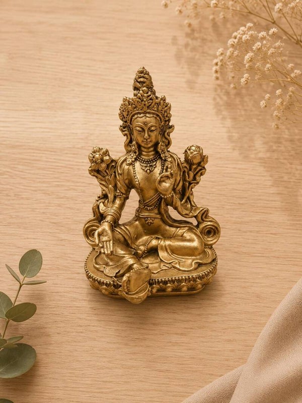 Diosa Tara de Resina – 13 × 8 × 6 cm