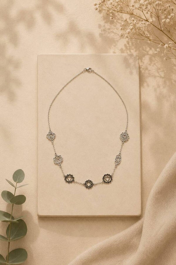 Collar de Acero Símbolo de los Chakras – 45 + 5 cm