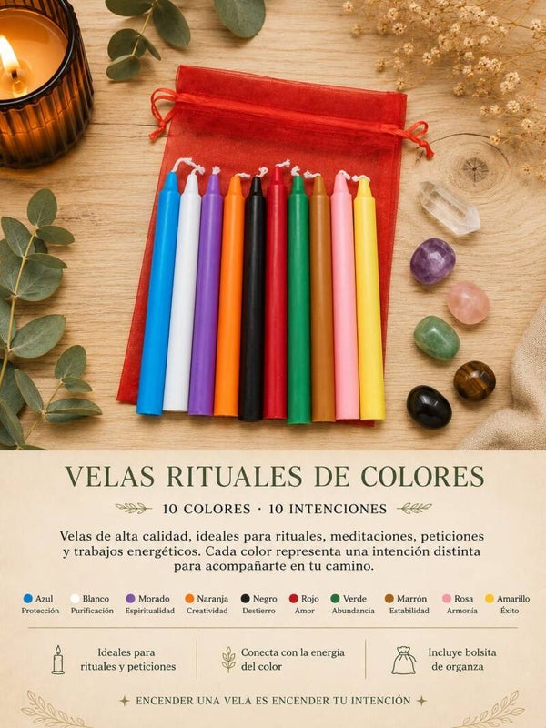 Kit de Velas Rituales – 10 Intenciones