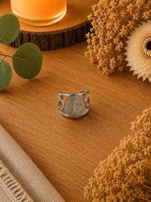 Anillo de San Benito en Acero MOD1