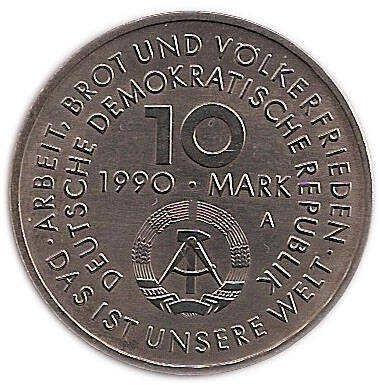 10 marks - 1990 - Allemagne de l'Est - Fête du travail