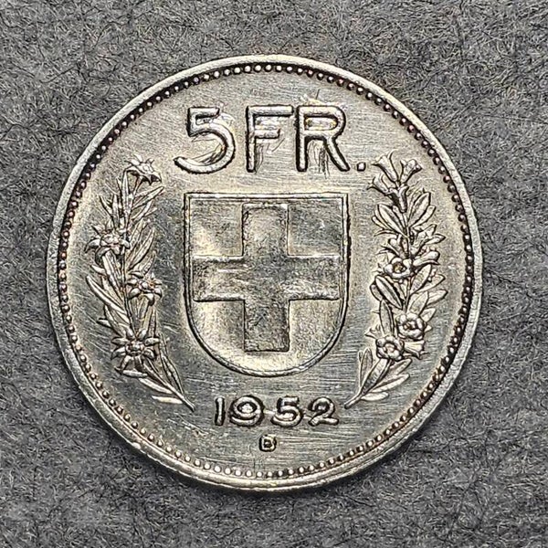 Suisse - 1952 B - 5 francs (argent)