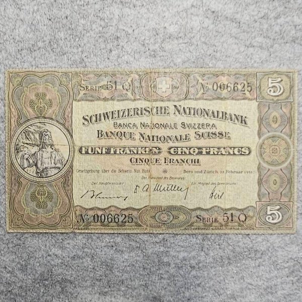 Suisse - 1951 - 5 francs