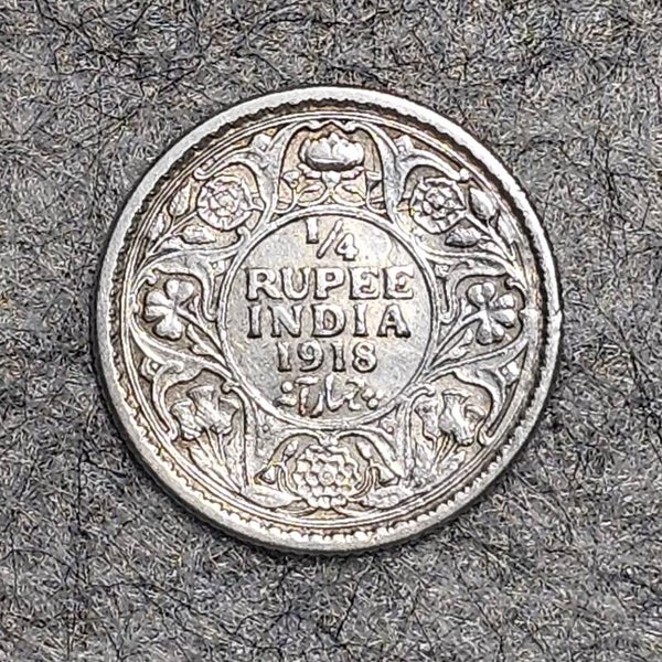 Inde britannique - 1918 - 1/4 roupie (argent)