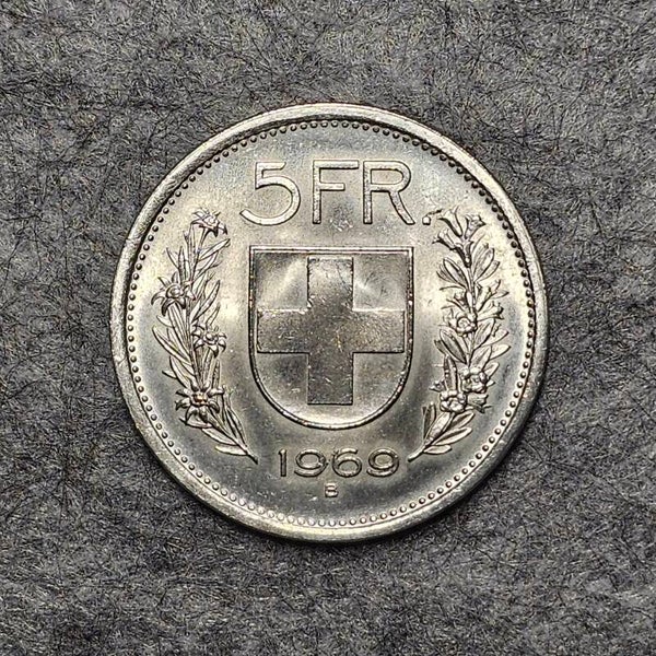 Suisse - 1969 B - 5 francs (argent)